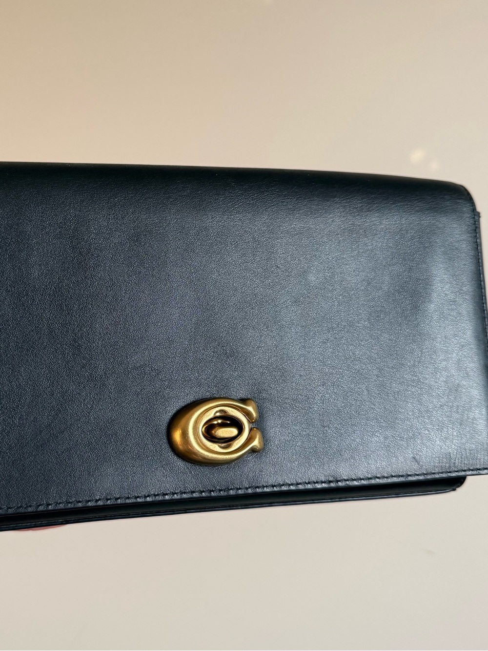 Coach Black Leather Clutch with Gold Turnlock - Picture 13 of 16